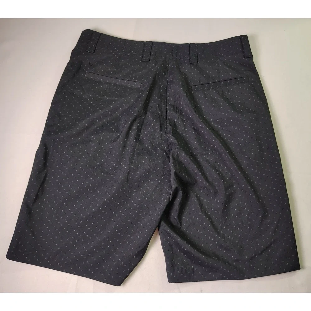 Callaway Mens Golf Shorts Size 32 Black Chevron Print Performance Stretch Active